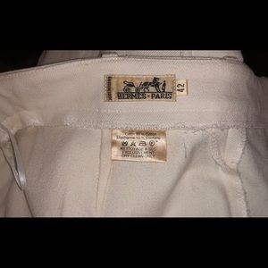 Hermès White Equestrian Breeches, Size 42W, New